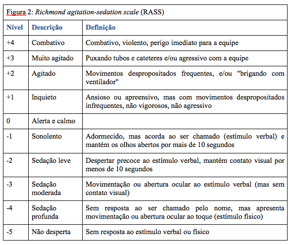 Figura 2: Richmond agitation-sedation scale (RASS) 