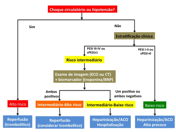 Fluxograma 3. Tratamento sugerido para o TEP de acordo com a estratificação de risco